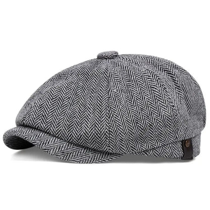 Retro Octagonal Beret Hat – British Dome-Style Peaky Blinders Cap | Free Size - Urban Caps 