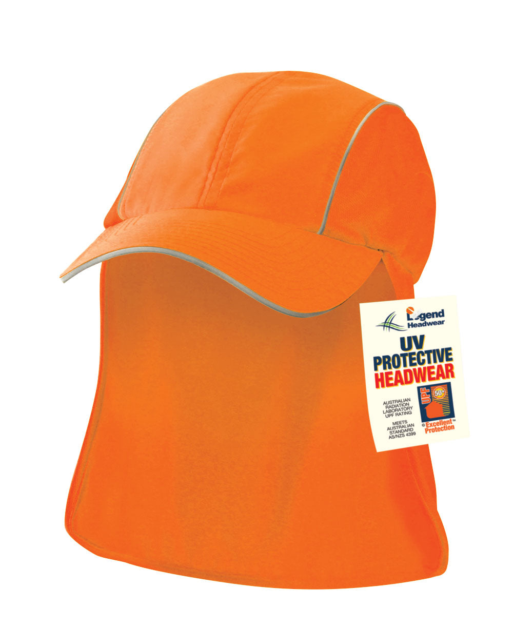 Hi Viz Legionnaire Cap – Reflective, UPF 50+ Sun Protection, Adjustable Fit, AS/NZS 4399 Compliant - Urban Caps 