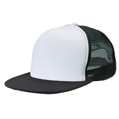 Flat Peak Trucker Cap – Bold 5-Panel Design, Breathable Mesh, Adjustable Fit - Urban Caps 