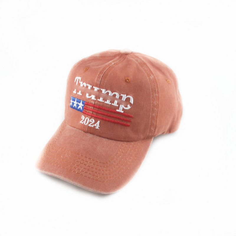 2024 American Election Hat Washed Old Truck Driver Peaked Cap Sichuan Puwang Baseball Cap