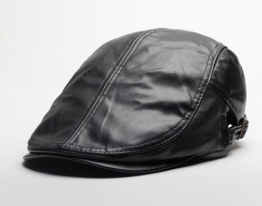 New Duck Tongue Hat Korean Tide Of Men And Women PU Beret Hat Factory Direct - Urban Caps 