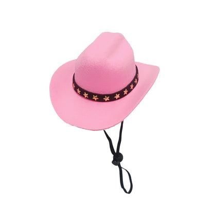 Stylish Pets Cat Cowboy Hat Star Hats For Cats Dogs Soft Adjustable Caps Street Parties Photo Shoots Universal Props Clothing - Urban Caps 
