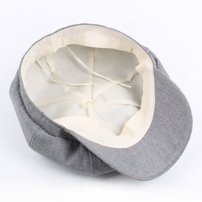 Autumn And Winter Cotton Hat Man Octagonal Korean Monochrome Outdoor Sunshade Beret Lady Painter - Urban Caps 