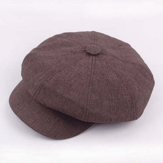 Autumn And Winter Cotton Hat Man Octagonal Korean Monochrome Outdoor Sunshade Beret Lady Painter - Urban Caps 