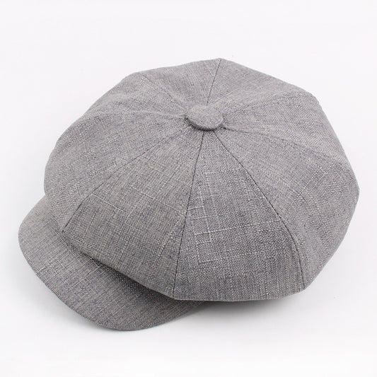 Autumn And Winter Cotton Hat Man Octagonal Korean Monochrome Outdoor Sunshade Beret Lady Painter - Urban Caps 
