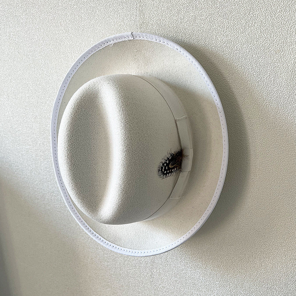 High-grade Fabric Handmade Feather Felt Cap Men's Hamburger Hatband Lining - Urban Caps 