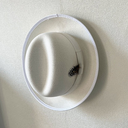 High-grade Fabric Handmade Feather Felt Cap Men's Hamburger Hatband Lining - Urban Caps 