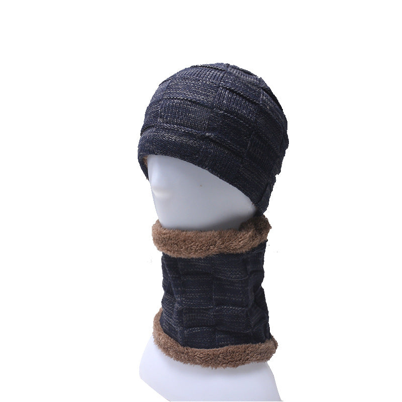 Velvet Knit Hat with Collar Set: Winter Warmth and Style