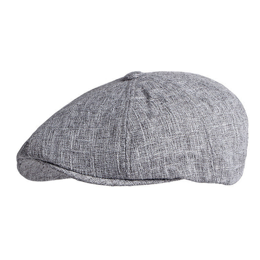 British Retro Octagonal Beret – Lightweight Linen Adjustable Cap - Urban Caps 