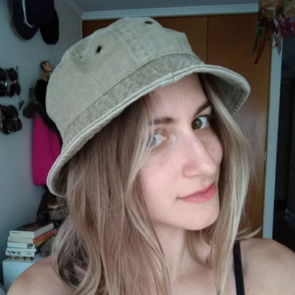 Solid color casual denim fisherman hat - Urban Caps 