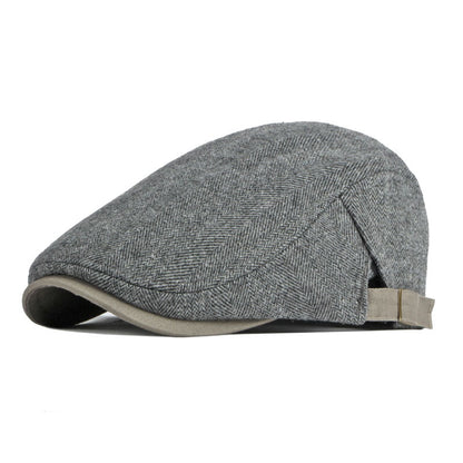 Unisex Retro Stripe Beret – Cotton Adjustable Cap | Literary Minimalist Style - Urban Caps 