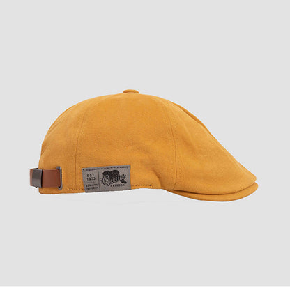 Men’s Japanese Retro Patchwork Beret – Vintage Forward-Facing Style - Urban Caps 