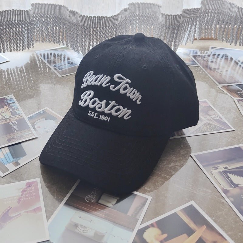 Big Head Circumference Letter Baseball Men'S Summer Soft Top Embroidery All-Match Peaked Outdoor Sun Hat