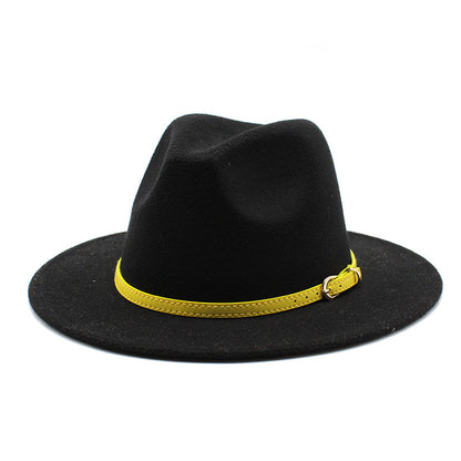 Woolen Hat Big Brimmed Hat Jazz Hat Felt Hat - Urban Caps 