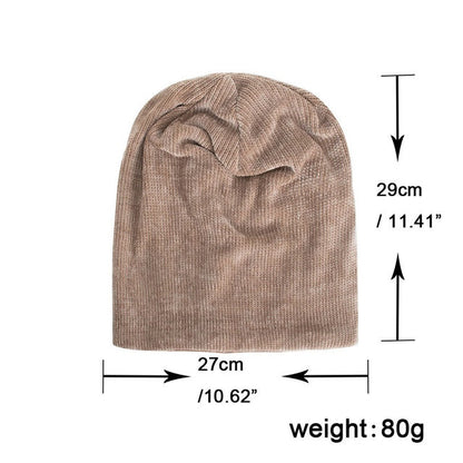 Winter men's plus velvet hat corduroy pullover hat knitted hat - Urban Caps 
