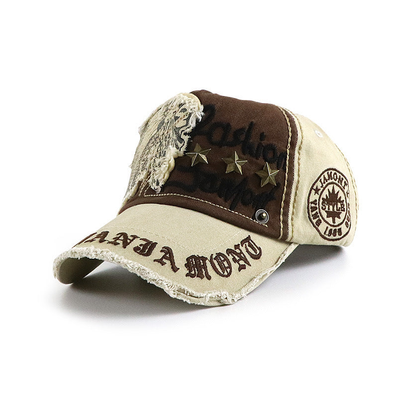 Indian Patch Letter Embroidery Casual Sun Hat - Urban Caps 