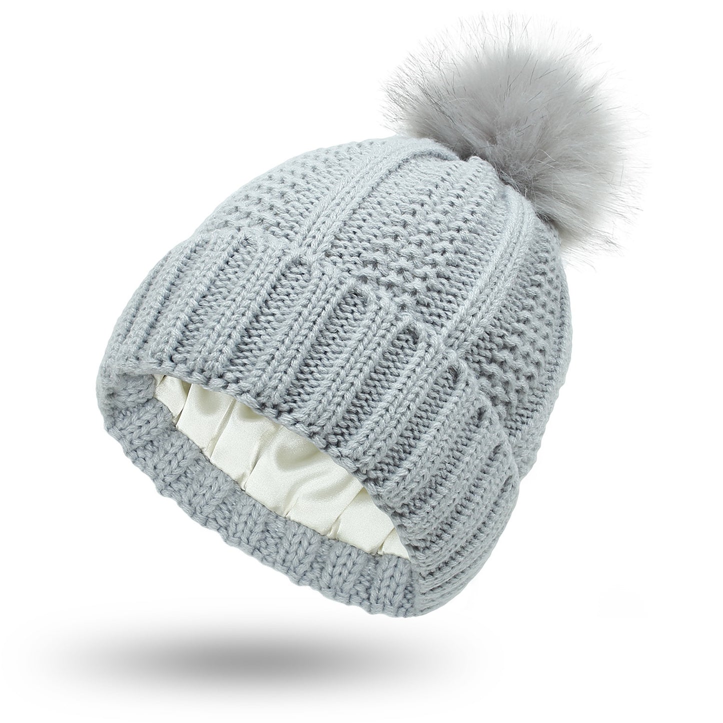 Woolen Cap Knitted Protection Hairstyle Silky Stretch Satin Knitted Hat - Urban Caps 