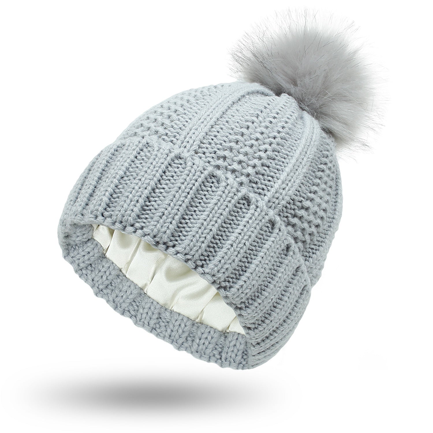 Woolen Cap Knitted Protection Hairstyle Silky Stretch Satin Knitted Hat - Urban Caps 