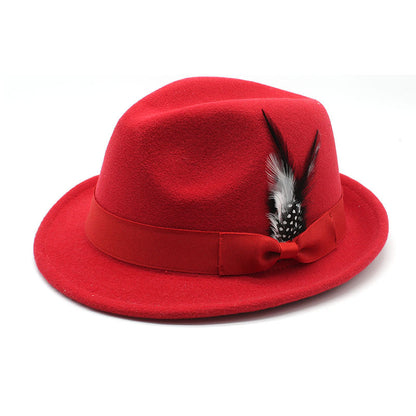 Men's Billycock Feather Fur Felt Hat - Urban Caps 