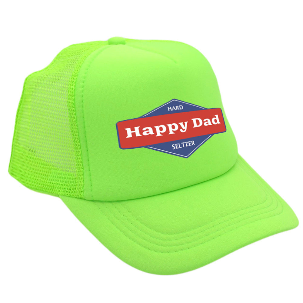 Hot Solid Color Mesh Happy Dad Baseball Summer Hat Male Truck Driver Mesh Peaked Cap - Urban Caps 