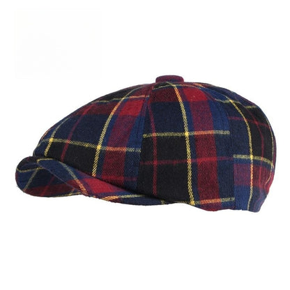 Men's Plaid Beret Octagonal Cap - Urban Caps 