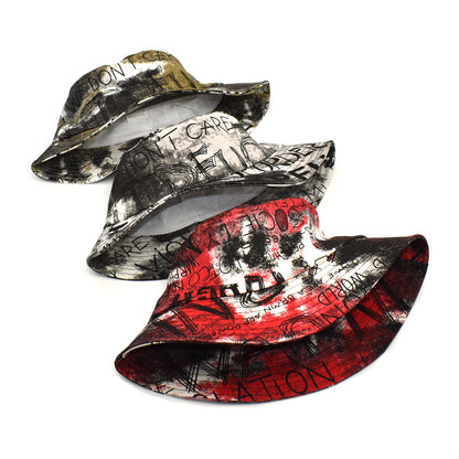 Women's New Graffiti Printing Bucket Hat Men's Summer Outdoor Travel Sun Protection Sun Hat Fashion Trend Bucket Hat - Urban Caps 