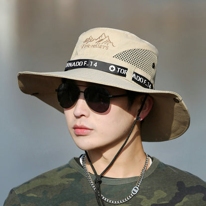 Mountaineering Fishing Sunscreen Travel Breathable Large Eave Visor Hat For Men - Urban Caps 
