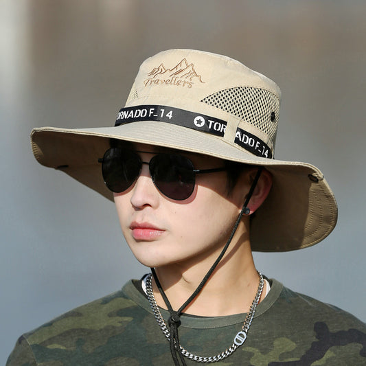 Mountaineering Fishing Sunscreen Travel Breathable Large Eave Visor Hat For Men - Urban Caps 