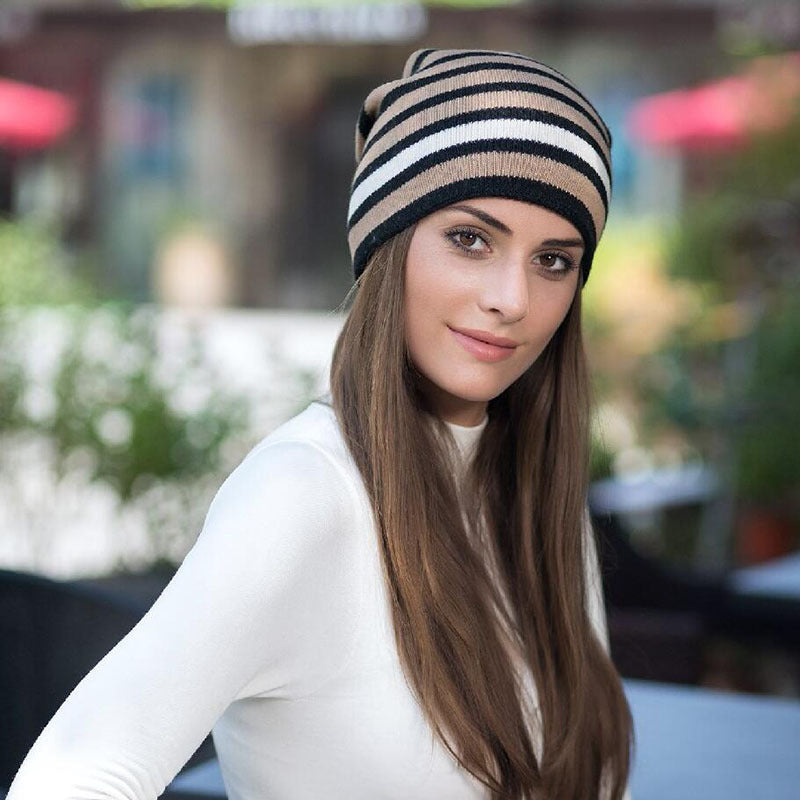 Women's New Striped Woolen Hat Knitted Hat - Urban Caps 