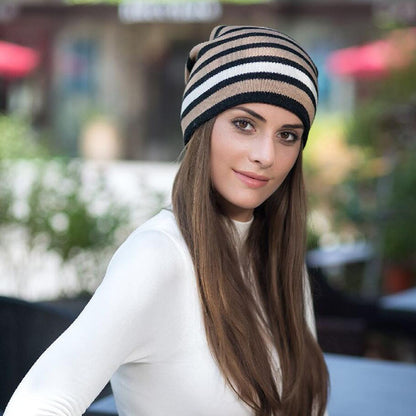 Women's New Striped Woolen Hat Knitted Hat - Urban Caps 