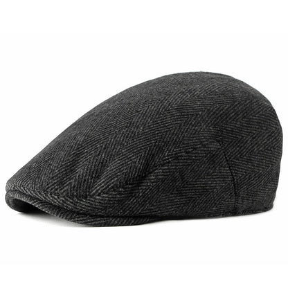 New Style Hat Male British Retro Woolen Beret Casual - Urban Caps 