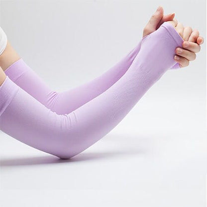 Cooling UV Protection Arm Sleeves NZ | Ice Silk Sun Sleeves with Thumb Hole