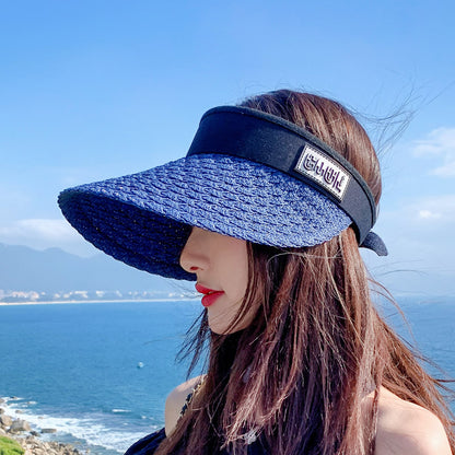 Women's Personalized Korean Style Straw Sun Hat - Urban Caps 