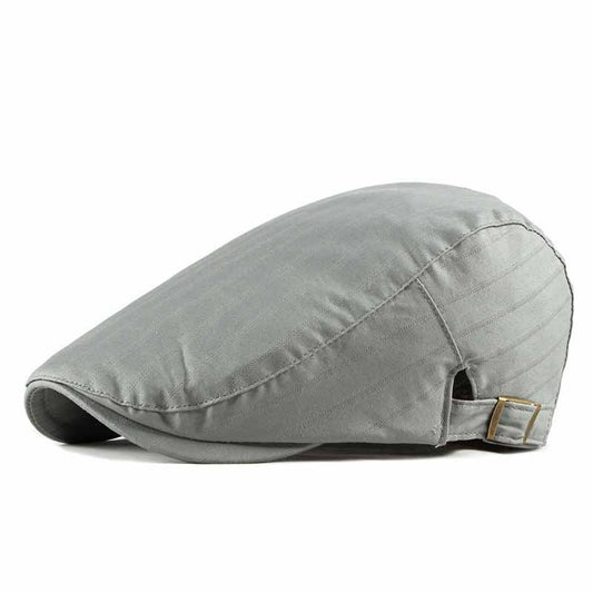 Men’s Retro Cotton Beret – Flat Top, Short Brim | Adjustable Fit - Urban Caps 
