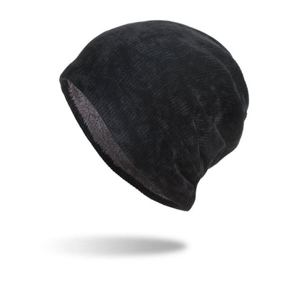 Winter men's plus velvet hat corduroy pullover hat knitted hat - Urban Caps 
