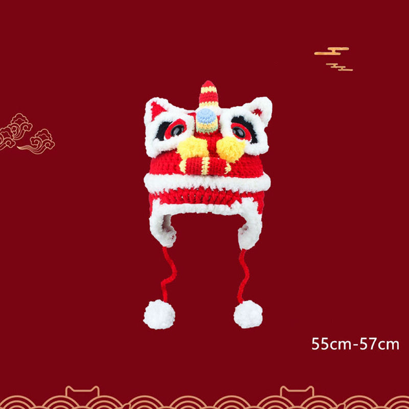 Hand-woven Parent-child Star Lion Autumn And Winter Warm Wool Hat Material Pack - Urban Caps 