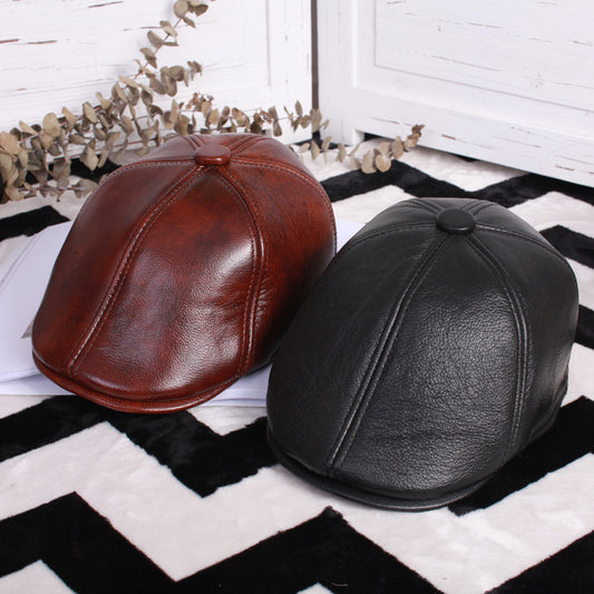 Leather beret thin ladies hat - Urban Caps 