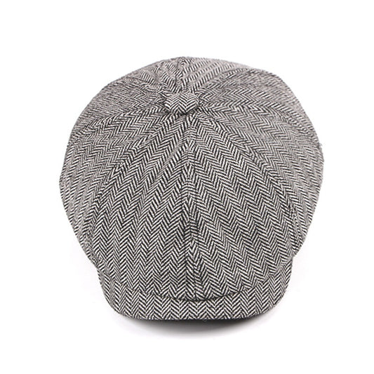 Fashion Retro Octagonal Hat Male Fashion Plaid Beret - Urban Caps 