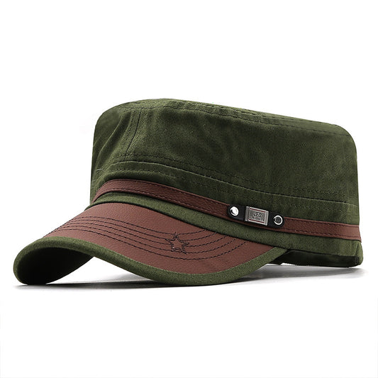 Men’s Cotton Flat-Top Cap – Curved Brim Outdoor Sun Hat | Adjustable Fit - Urban Caps 