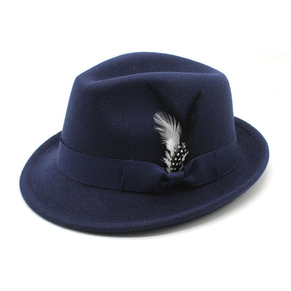 Men's Billycock Feather Fur Felt Hat - Urban Caps 