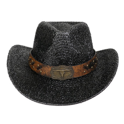 Glitter Cowboy Hat Halloween Black Gold Silver EVA Composite Cow Head Accessories - Urban Caps 