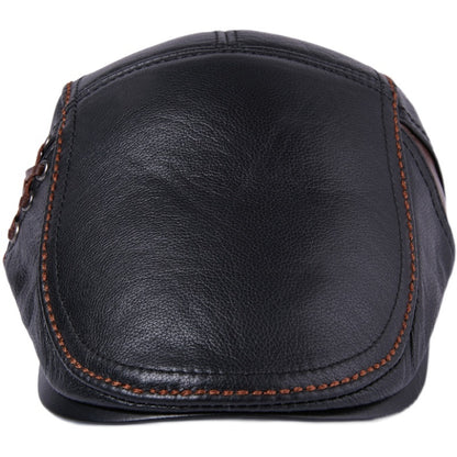 Men's Cowhide Beret Leather Hat - Urban Caps 