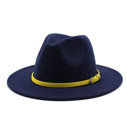 Woolen Hat Big Brimmed Hat Jazz Hat Felt Hat - Urban Caps 