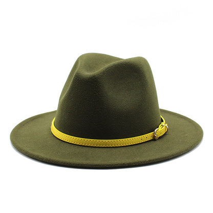 Woolen Hat Big Brimmed Hat Jazz Hat Felt Hat - Urban Caps 