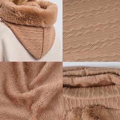 Windproof Hooded Winter Hat with Plush Scarf: Cozy Warmth for Women - Urban Caps 