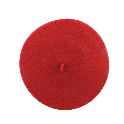 Amelie 100% Wool Beret – 11-Inch Classic Round Hat for Winter