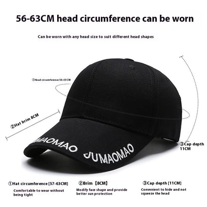 Summer Korean Style Embroidered Baseball Cap Men'S Solid Color