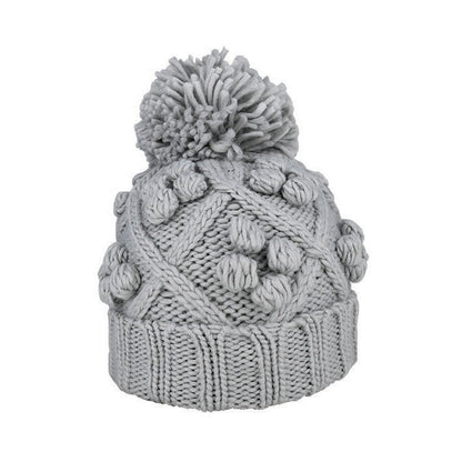 Alex Chunky Knit Acrylic Slouch Beanie with Pom Pom