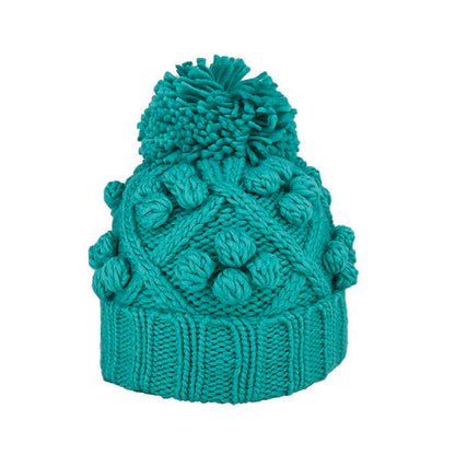 Alex Chunky Knit Acrylic Slouch Beanie with Pom Pom