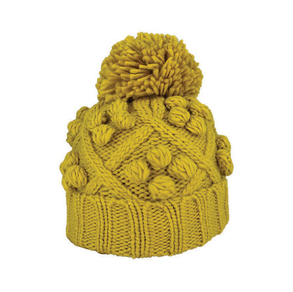 Alex Chunky Knit Acrylic Slouch Beanie with Pom Pom